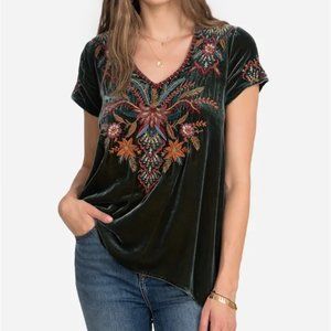 Johnny Was Aivita Velvet Drape Top